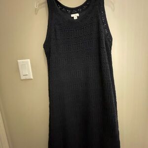 JJill Navy Crochet Lace Dress